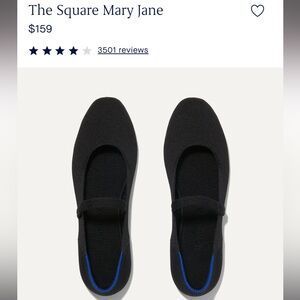 Rothy’s Black Square Mary Jane Flats, 8.5